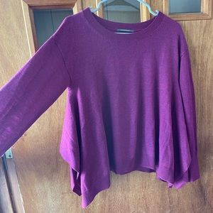 Anthropologie Open Side Flowy Sweater In Purple Size XS